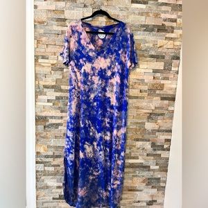Handmade by Jenn XL Blue and Pink Tie Dye Dress